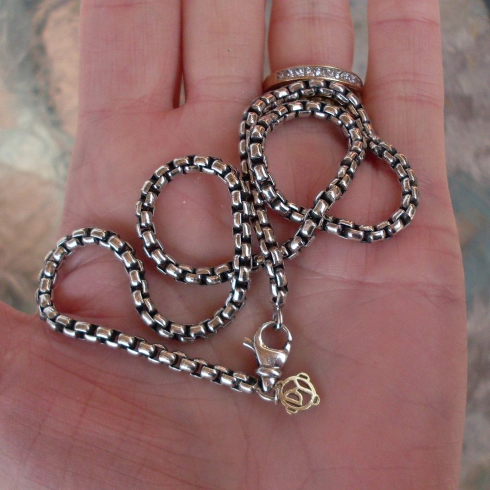 David Yurman 3.6 mm 16 inch Box Chain - DY 14K Tag - Current Item at $340